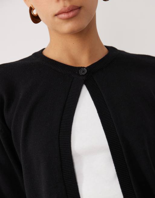 Noisy May Cardigan mit einem Knopf in Schwarz, 2 von 4