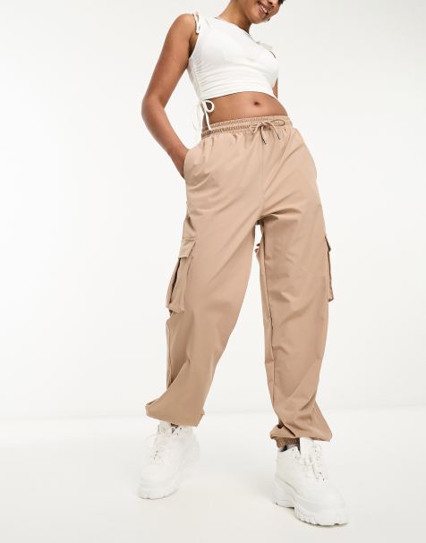 Reclaimed Vintage flare pants with zip side slits in brown