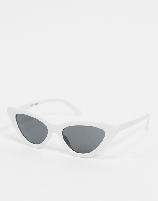 Noisy May cat eye sunglasses in white