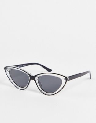 Noisy May clear cateye sunglasses in black