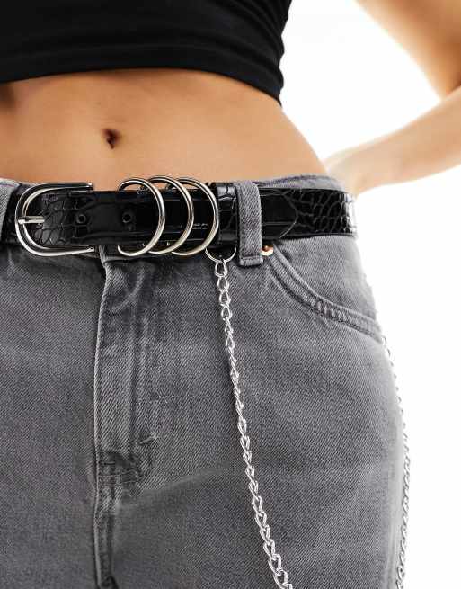 Noisy May chain detail belt in black