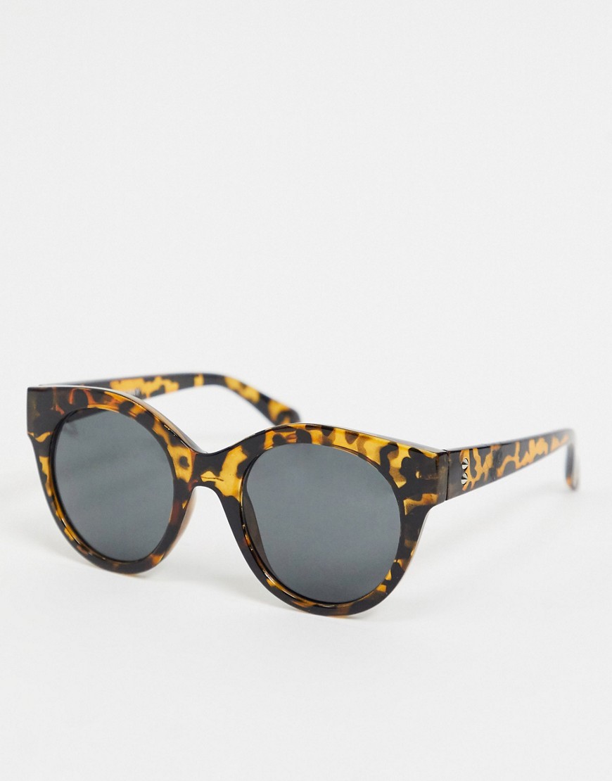 Noisy May chunky sunglasses in tortoiseshell-Brown