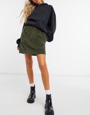 khaki corduroy skirt