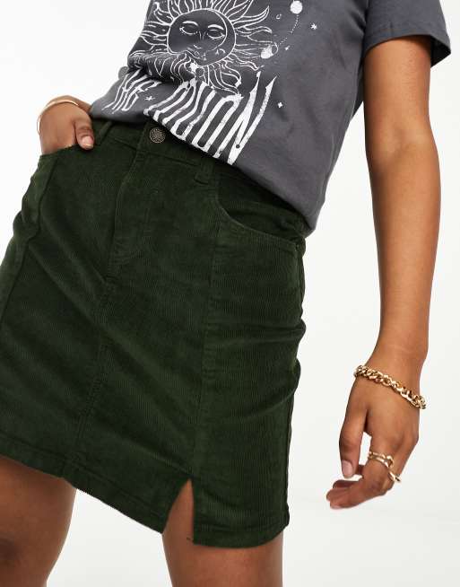 Noisy May corduroy mini skirt in khaki | ASOS