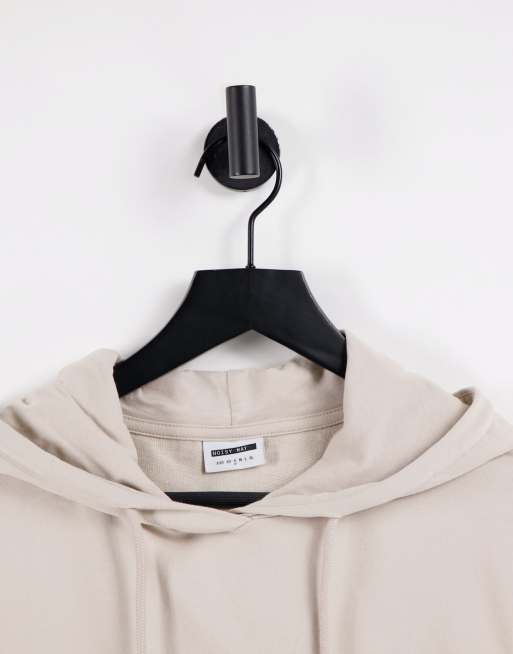 Noisy May cotton sleeveless hoodie in stone, 3 of 4