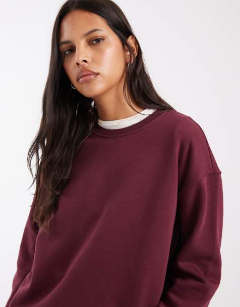 Noisy May crew neck sweatshirt co-ord in plum - view 1