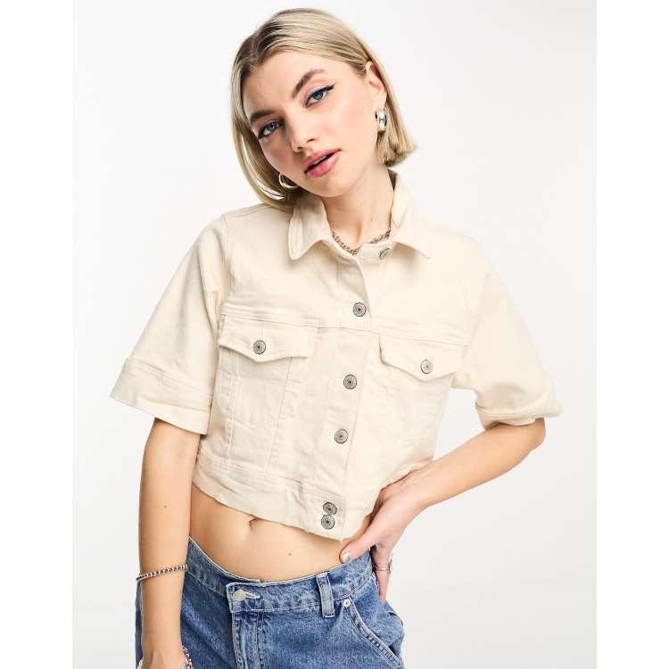 Cropped boxy hotsell denim jacket