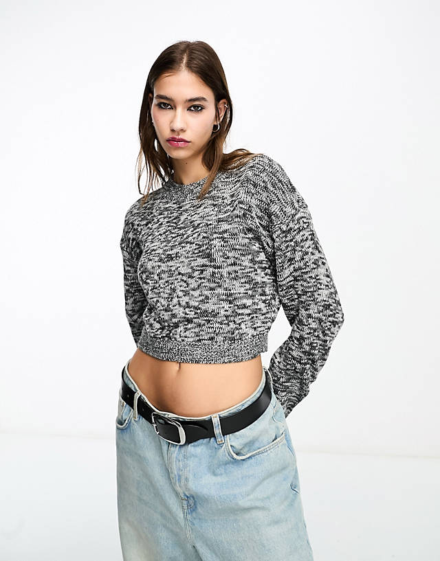Noisy May - cropped jumper in grey