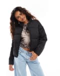 [Noisy May] Noisy May cropped puffer jacket in black L Black