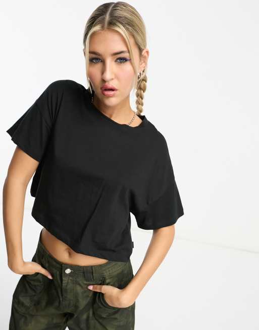 Noisy May cropped t-shirt in black | ASOS