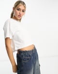 [Noisy May] Noisy May cropped T-shirt in white XS WHITE