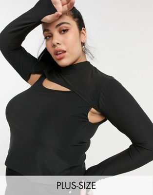 Noisy May Curve 2 in 1 top with cut out detail in black - ASOS Price Checker