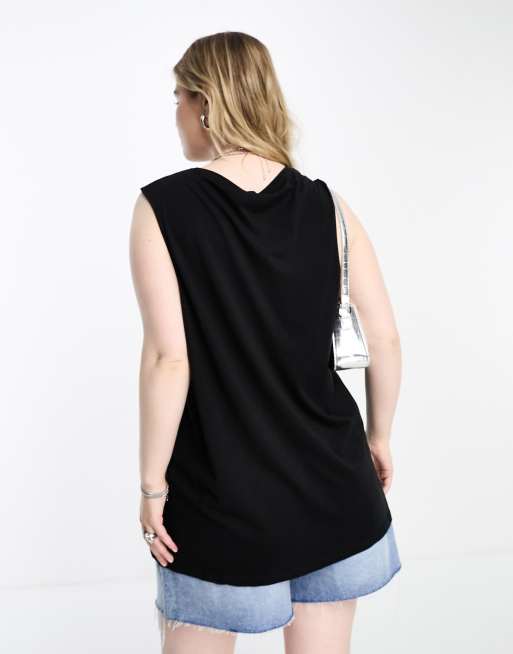 Noisy May Curve AC/DC longline band singlet in black, 2 of 4