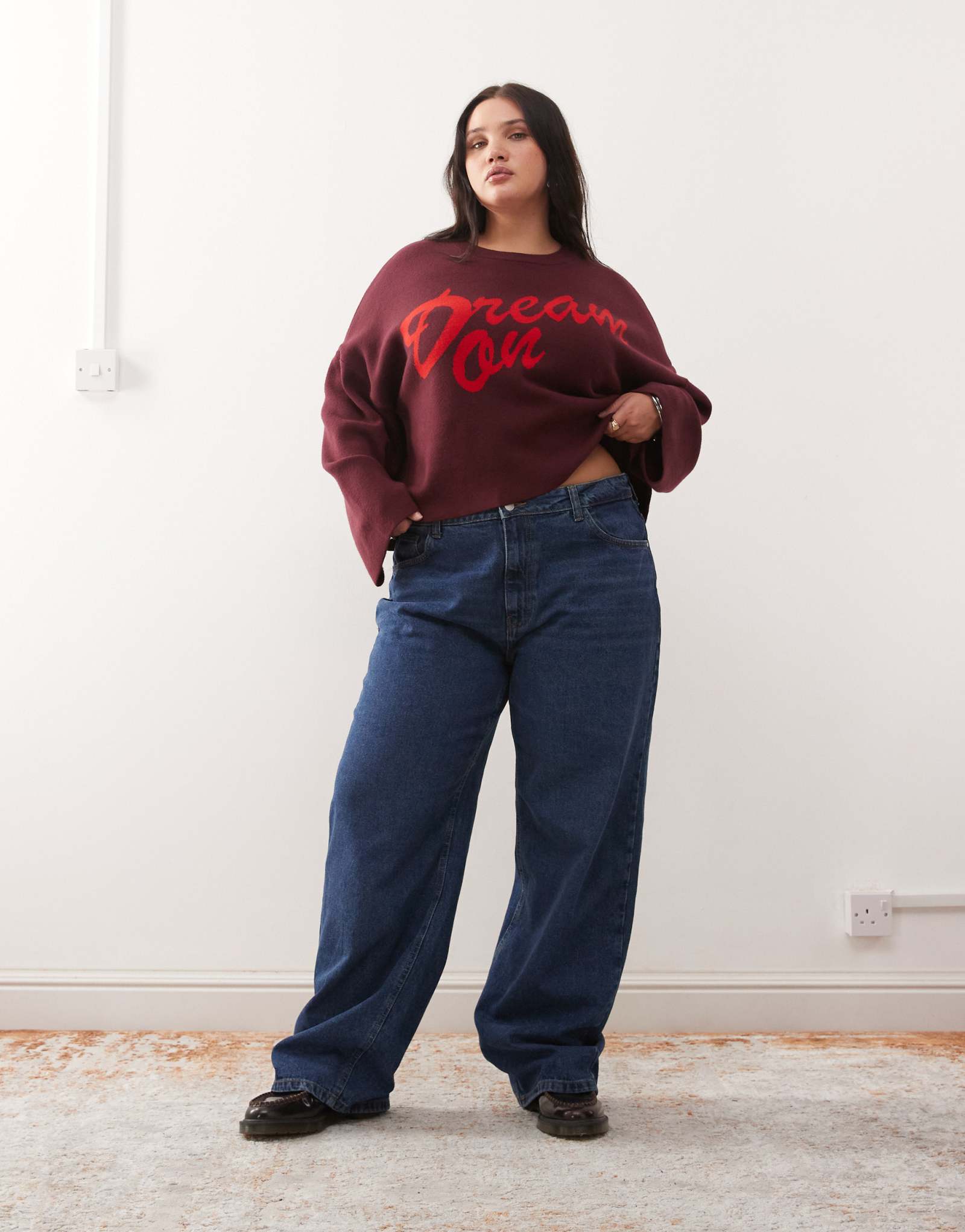 Джинсы Noisy May Curve Alexa средней посадки с прямыми штанинами из темно-синего денима