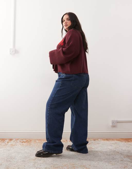 Noisy May Curve – Alexa – Mörkblå jeans med raka ben och medelhög midja, 3 av 5