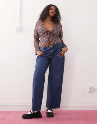 Alexa straight fit jeans in dark blue wash