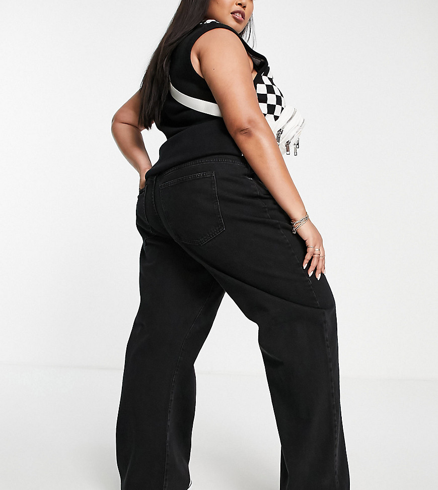Plus-size jeans by Noisy May It%27s all in the jeans High rise Belt loops Five pockets Wide leg