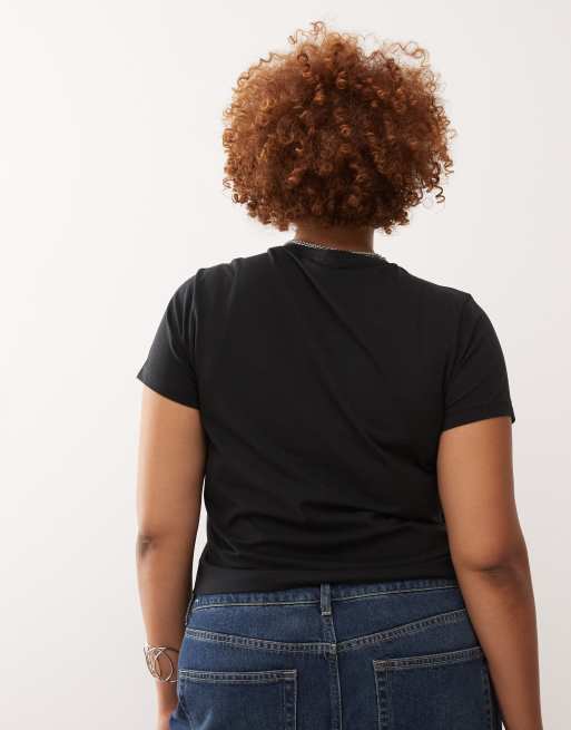Noisy May Curve - Baby tee met 'mistakes' print in zwart, 4 van 4