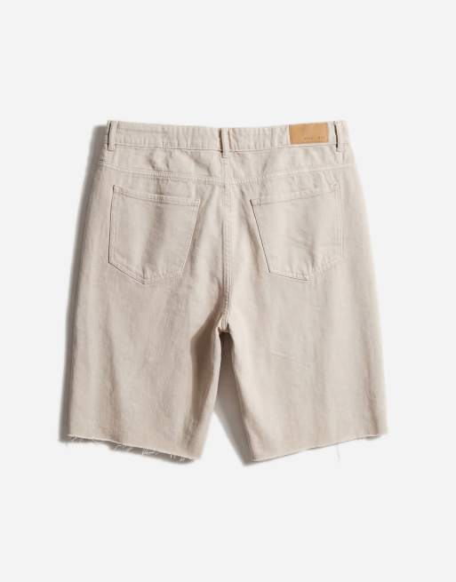 Noisy May Curve - Bermuda en jean à taille haute - Écru, 7 de 7