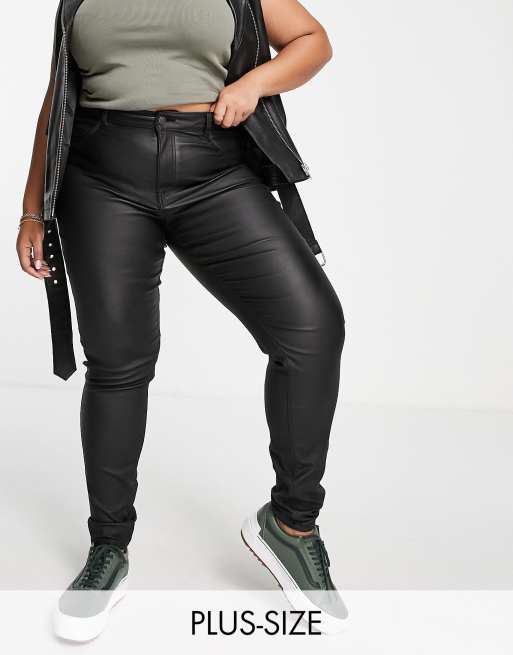 High-Rise Coated Skinny Pants