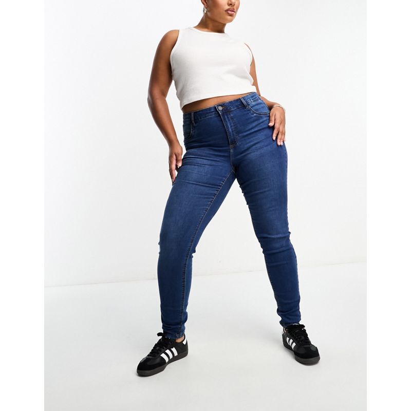 22Kms Jeans skinny Noisy May Curve - Callie - Jeans skinny a vita alta lavaggio blu medio