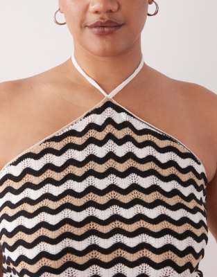 Noisy May Curve Crochet Halter Top