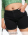 Women's Curve High Waisted Booty Shorts - Black