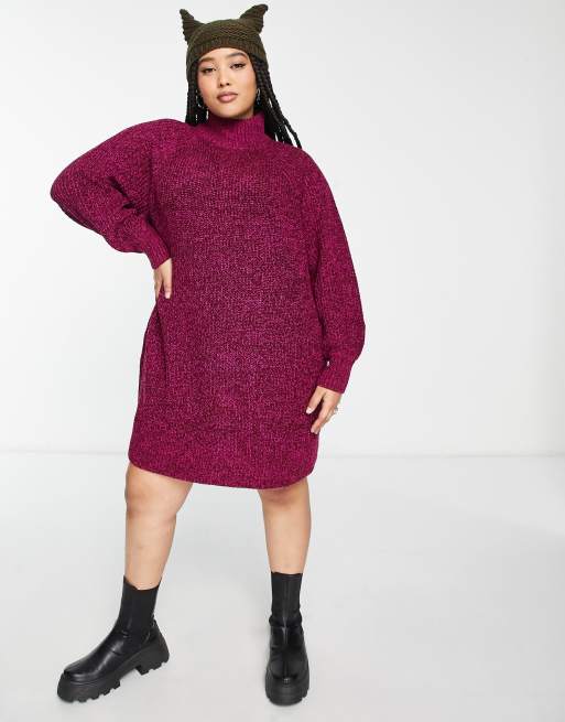 purple sweater dress plus size