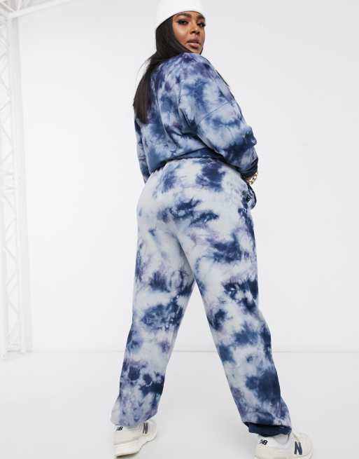 Noisy May Curve - Exclusive - Joggingbroek in blauwe tie-dye, co-ord set, 2 van 4