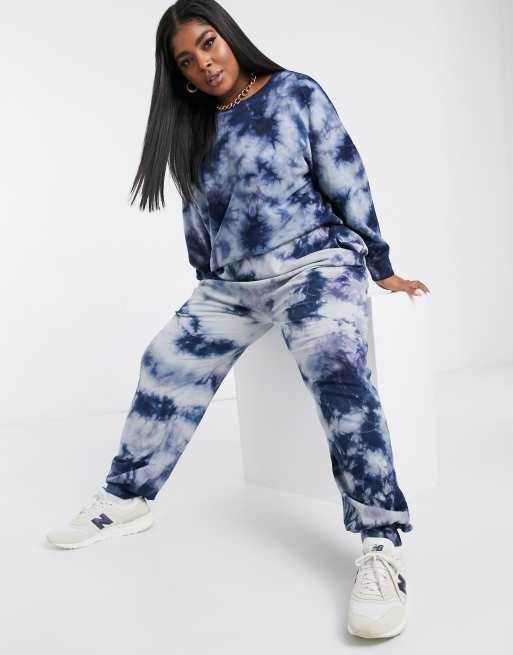 Noisy May Curve exclusive sweatpants co ord in blue tie dye