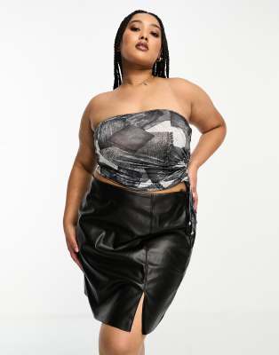 Asos leather skirt plus size hotsell