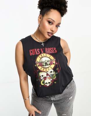 Noisy May Curve Noisy May Curve Guns & Roses tank top in black