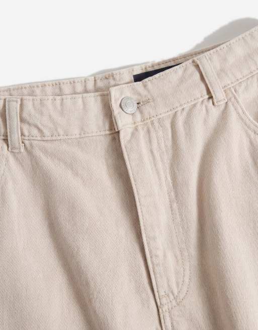 Noisy May Curve high waist bermuda denim shorts in ecru, 8 of 12