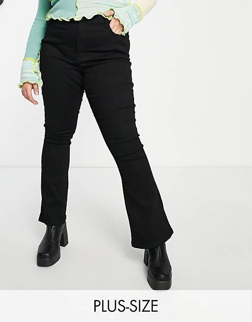 Jeans Noisy May Curve high waisted flared jeans in black 