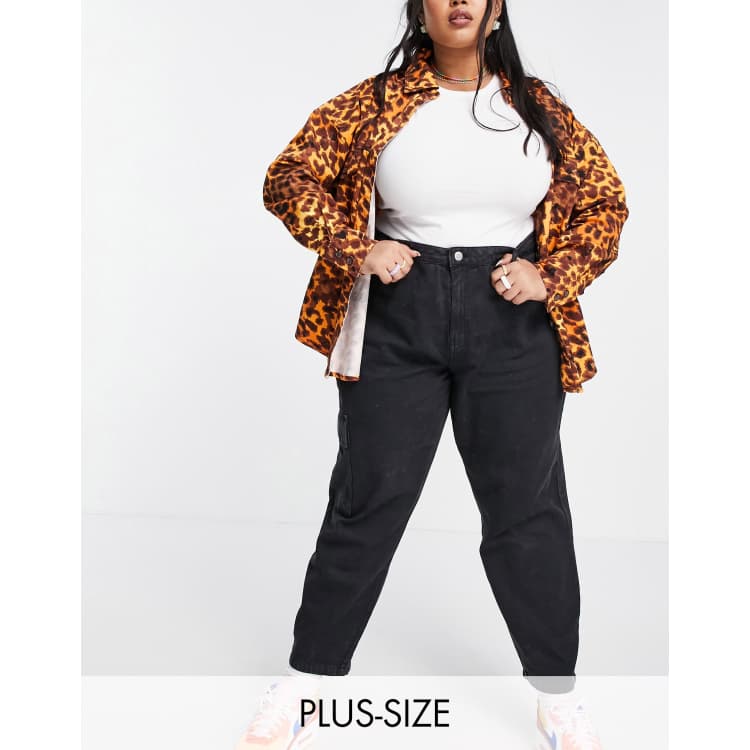 Noisy May Curve high waisted straight leg jeans in black | ASOS