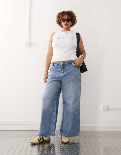 Noisy May Curve loose fit jeans in light blue wash