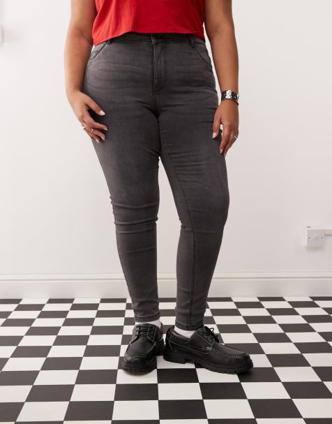 Noisy May Curve - Jean skinny à taille haute - Gris délavé - view 1