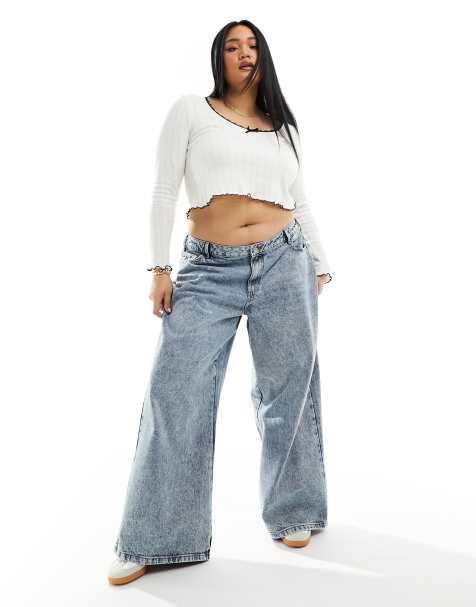 Jeans larghi clearance vita alta ragazza