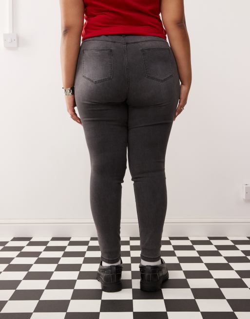 Noisy May Curve – Jeans in grauer Waschung mit engem Schnitt und hohem Bund, 2 von 5