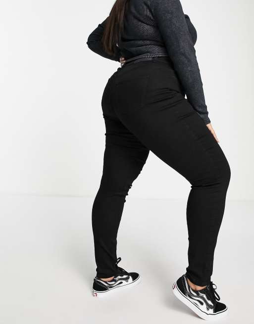 Noisy May Curve – Jeans in Schwarz mit engem Schnitt und hohem Bund, 2 von 4