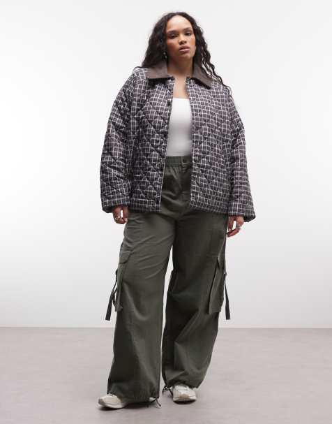 Noisy May Curve – Karierte Steppjacke in Braun - view 1