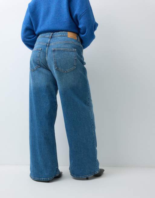 Noisy May Curve Kenzie jean large taille mi-haute en denim bleu moyen, 5 de 5