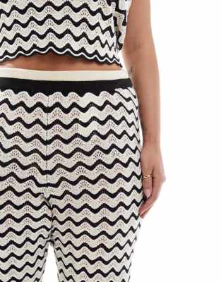 Eaphi wave design knit pants
