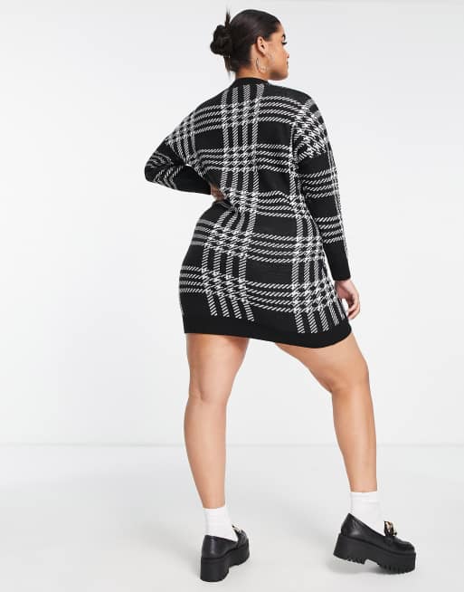 Checked jumper outlet dress