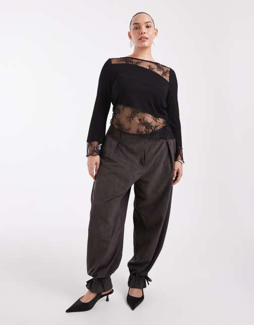 Noisy May Curve lace inscert top in black, 2 of 4