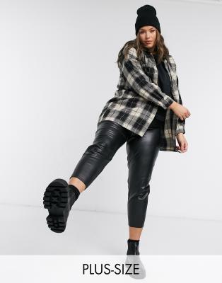 plus size leather look leggings