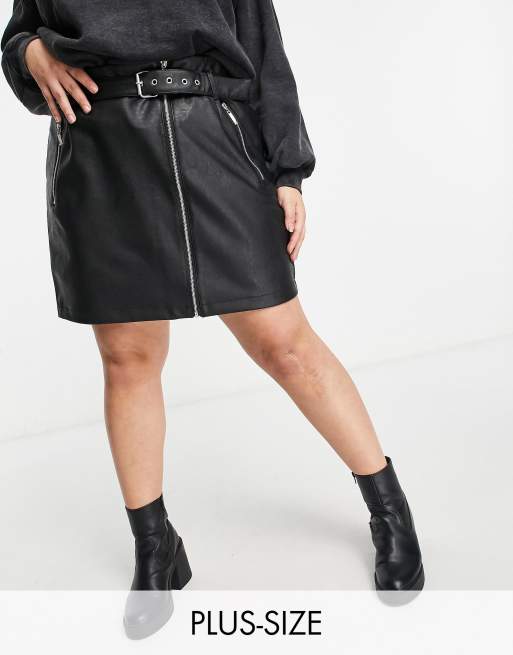 Asos curve hot sale leather skirt