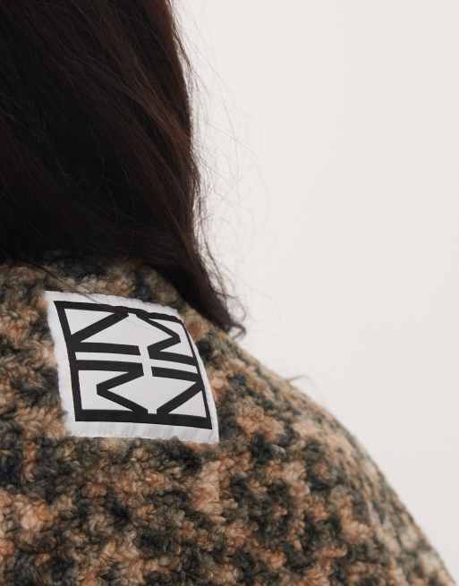 Noisy May Curve – Leopardmönstrad teddyjacka i oversize utan krage, 3 av 4