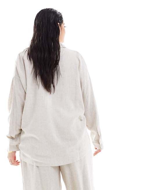 Noisy May Curve – Ljusbeige skjorta i linneblandning, del av set, 3 av 4