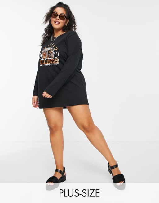 Noisy May Curve long sleeve t-shirt with chicago collegiate motif